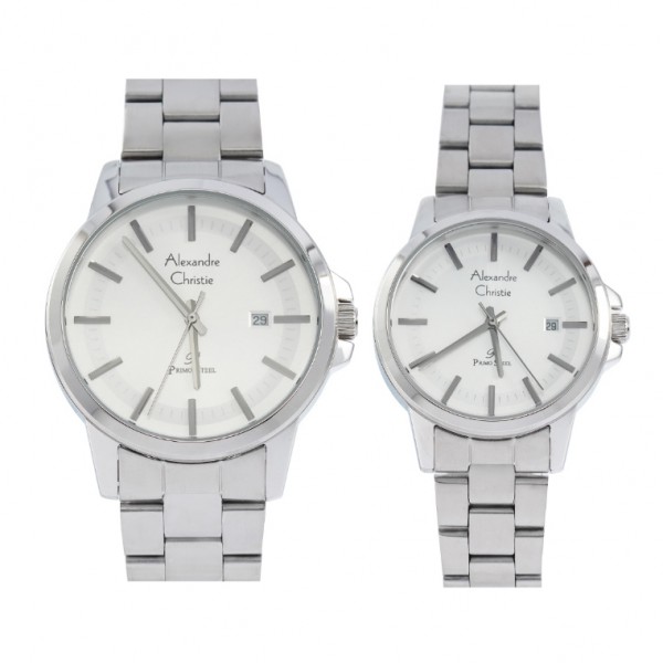 Alexandre Christie AC 1034 Silver White Couple